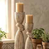 Rustic Knotted Candle Holders (Set of 2)