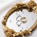 Oval Gold Rose Mirror Tray