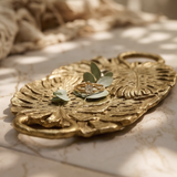 Gold Monstera Mirror Tray