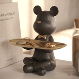 Bear Butler Tray Statue