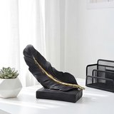 Black & Gold Feather Quill Sculpture