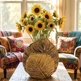 Monstera Gold Vase