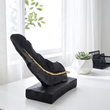 Black & Gold Feather Quill Sculpture
