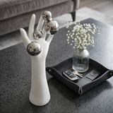 Chrome Ball Hand Statue