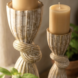 Rustic Knotted Candle Holders (Set of 2)