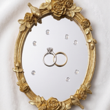 Oval Gold Rose Mirror Tray