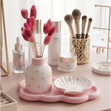 Pink Heart & Shell Vanity Tray set (3 pcs)