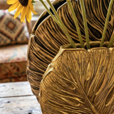 Monstera Gold Vase