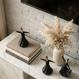 Whirling Dervish Sculpture Set Black (3 pcs)