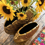 Monstera Gold Vase