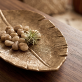 Golden Leaf Decorative Tray Set (Set of 2)
