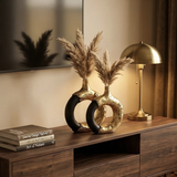 Black Gold Loop Vase Set (2 pcs)