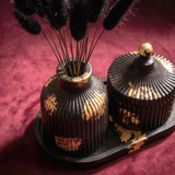 Noir & Gold Fluted Personalized tray set (3 Pcs)