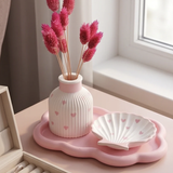 Pink Heart & Shell Vanity Tray set (3 pcs)