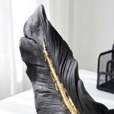 Black & Gold Feather Quill Sculpture