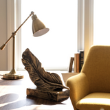 Bronze Feather Quill Desk Sculpture