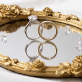 Oval Gold Rose Mirror Tray