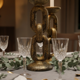 Chain-link candleholder pair