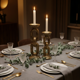 Chain-link candleholder pair